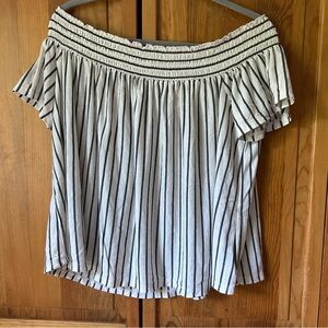 Striped off the shoulder top